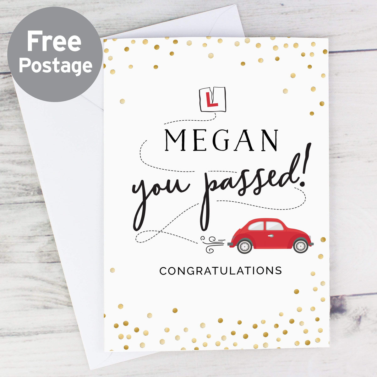 Personalised Memento Greetings Cards Personalised Passed Driving Test Card