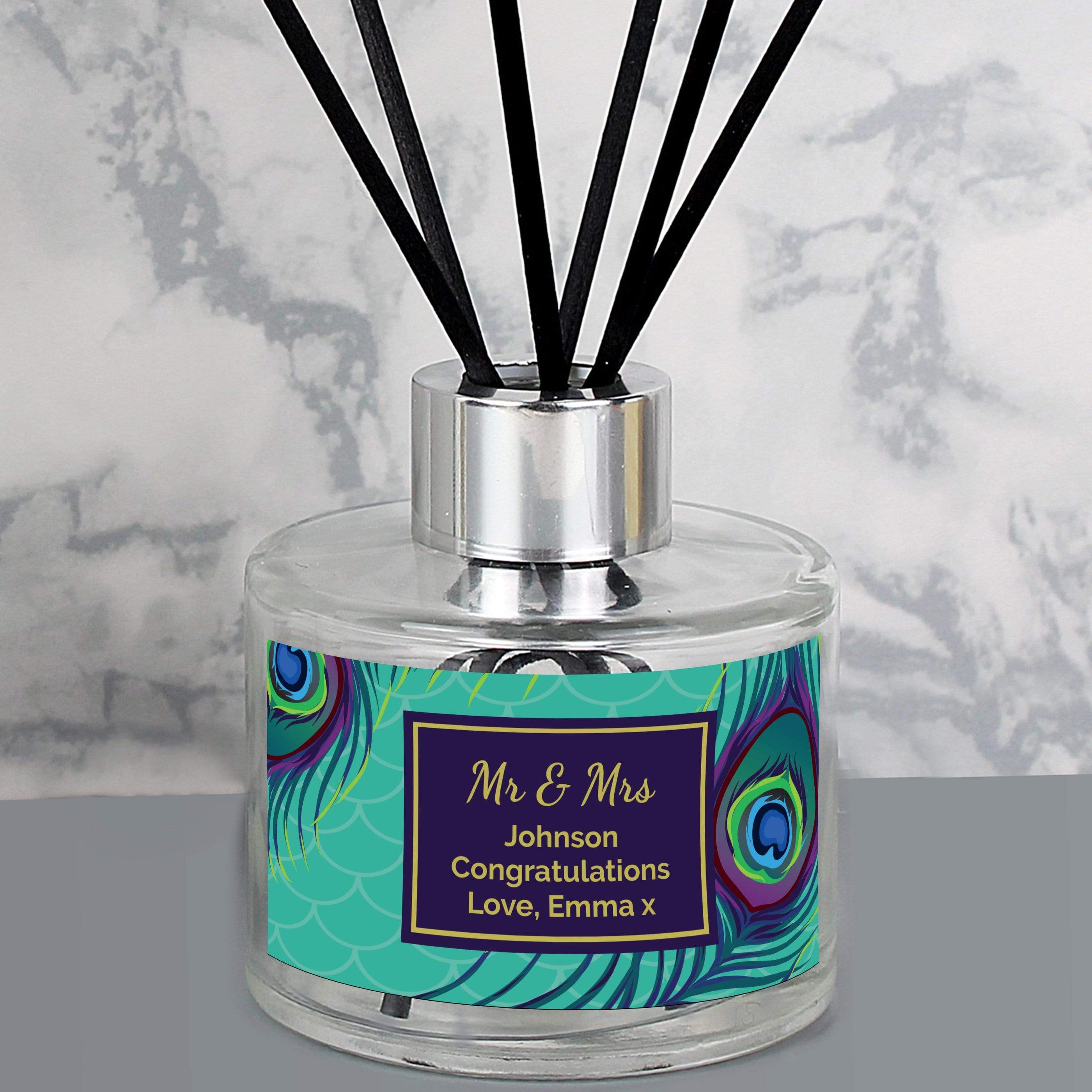 Personalised Peacock Reed Diffuser Delivered | The Personal Shop