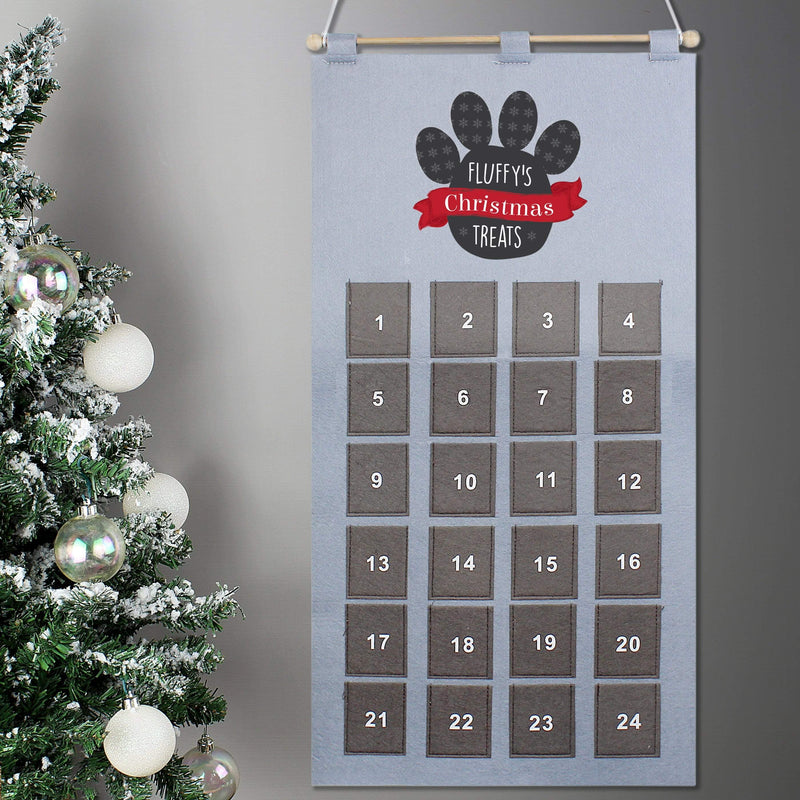 Personalised Memento Christmas Decorations Personalised Pet Advent Calendar In Silver Grey