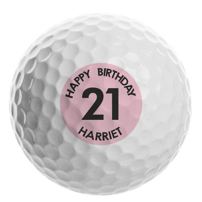Personalised Memento Keepsakes Personalised Pink Big Age Golf Ball