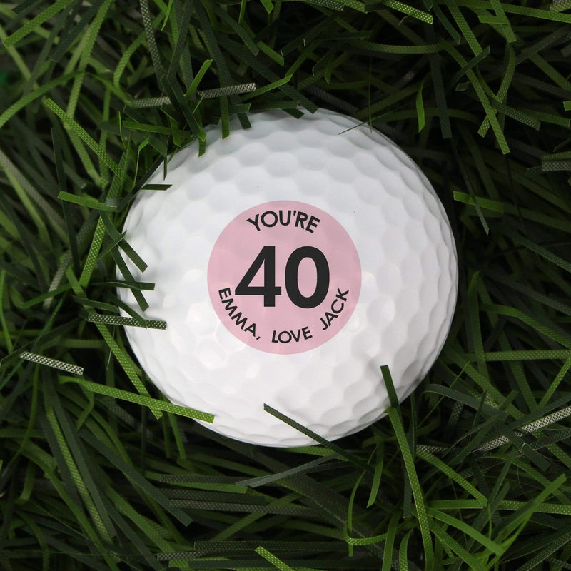 Personalised Memento Keepsakes Personalised Pink Big Age Golf Ball