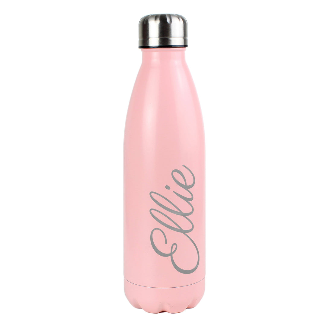 Personalised Memento Glasses &amp; Barware Personalised Pink Metal Insulated Drinks Bottle
