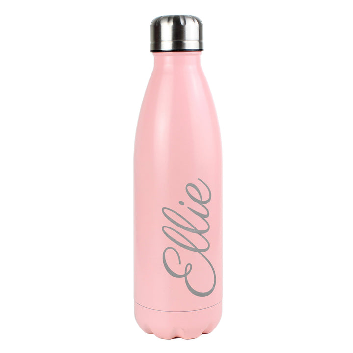 Personalised Memento Glasses &amp; Barware Personalised Pink Metal Insulated Drinks Bottle