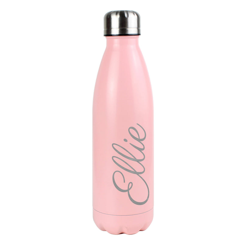 Personalised Memento Glasses & Barware Personalised Pink Metal Insulated Drinks Bottle