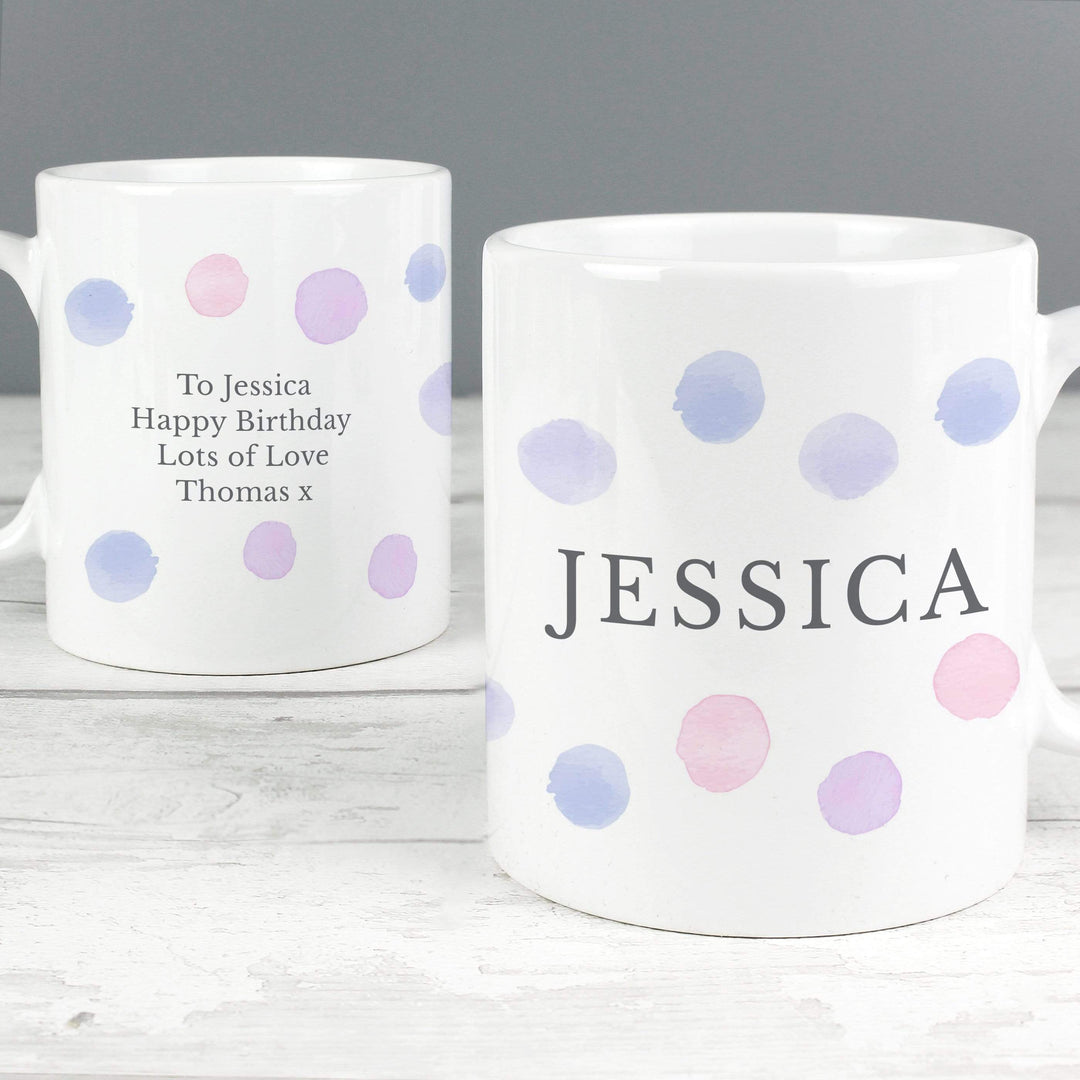 Personalised Memento Mugs Personalised Pink Spot Mug
