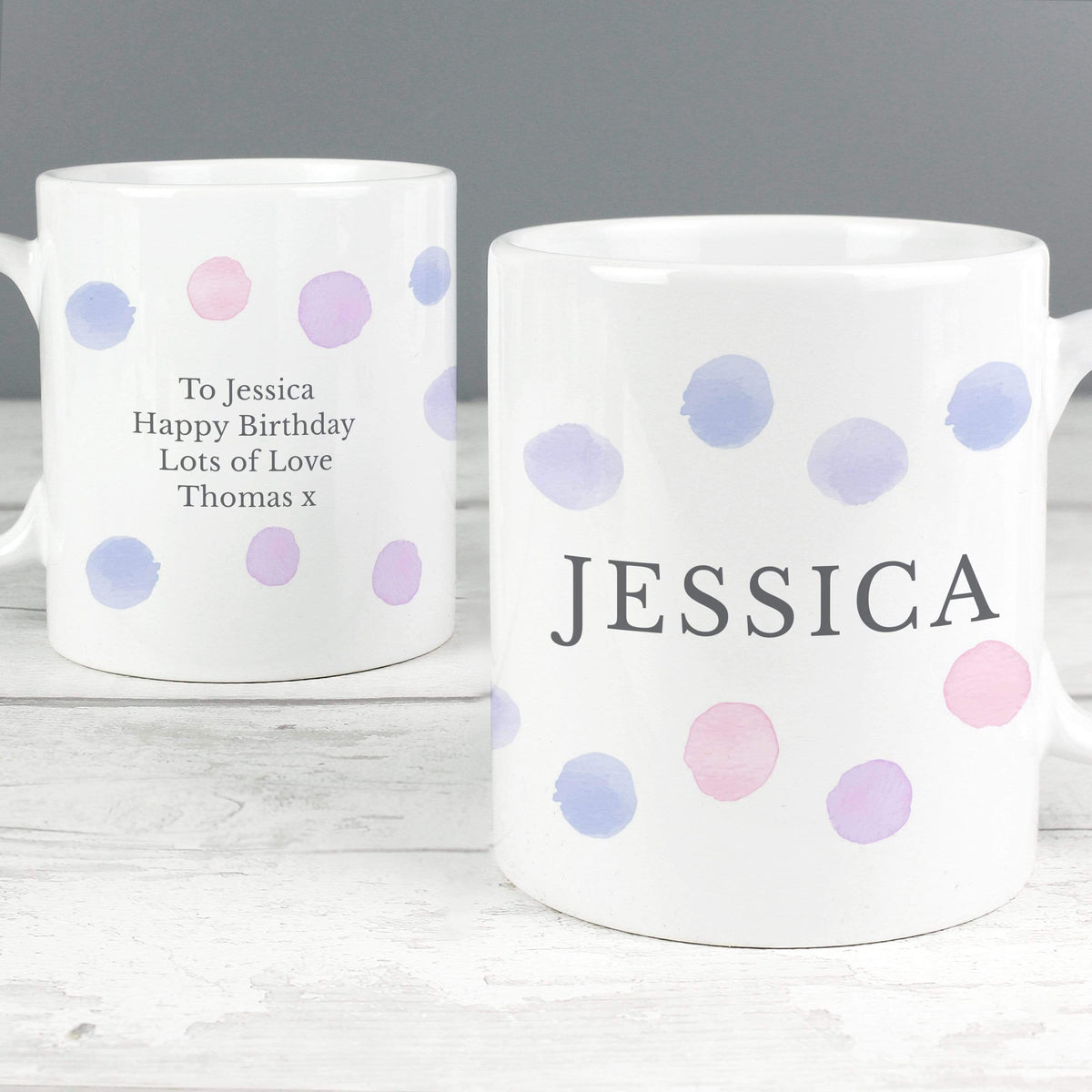 Personalised Memento Mugs Personalised Pink Spot Mug