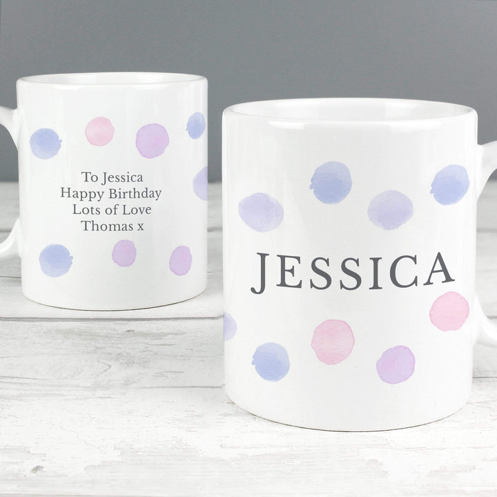 Personalised Memento Mugs Personalised Pink Spot Mug