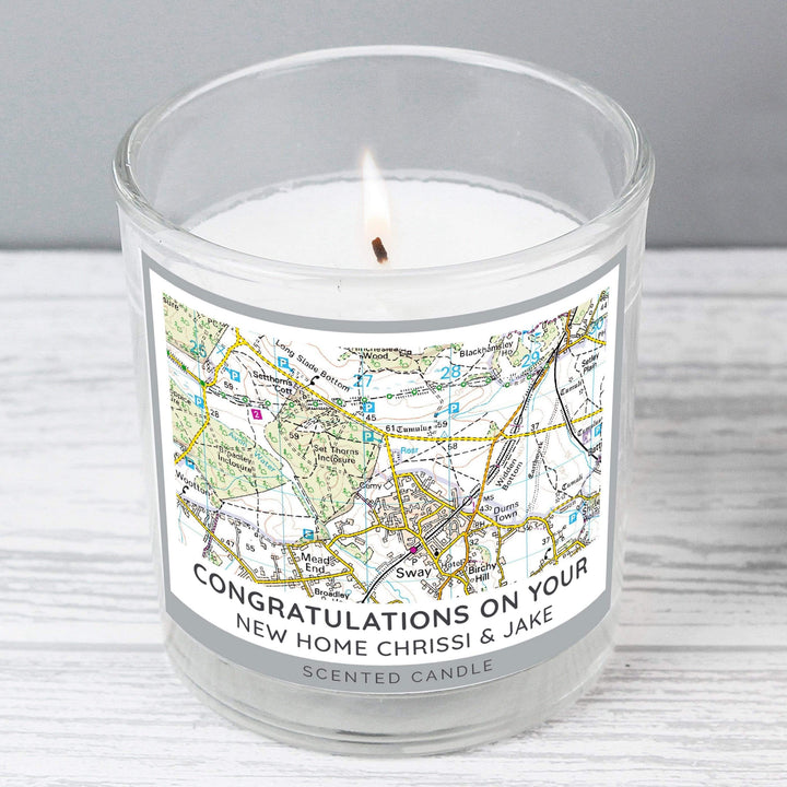 Personalised Memento Candles &amp; Reed Diffusers Personalised Present Day Map Compass Scented Jar Candle
