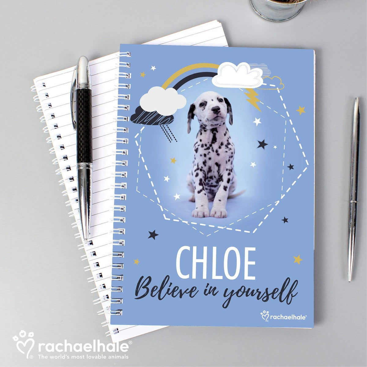 Personalised Memento Stationery & Pens Personalised Rachael Hale Dalmatian A5 Notebook