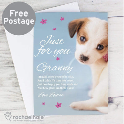 Personalised Memento Greetings Cards Personalised Rachael Hale 'Just for You' Puppy Card