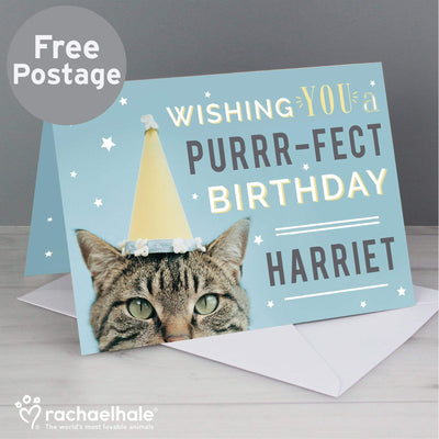 Personalised Memento Greetings Cards Personalised Rachael Hale Purr-fect Birthday Card