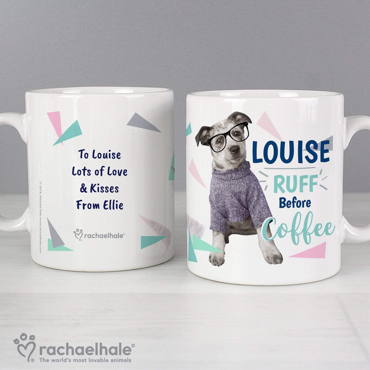 Personalised Memento Mugs Personalised Rachael Hale 'Ruff Before Coffee' Dog Mug