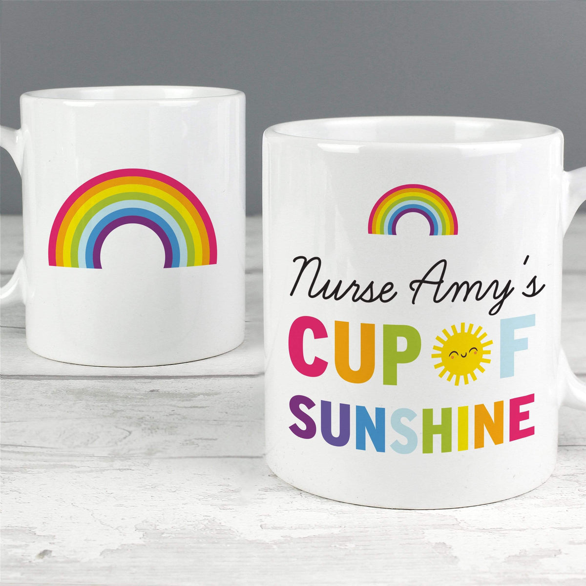 Personalised Memento Mugs Personalised Rainbow Cup of Sunshine Mug