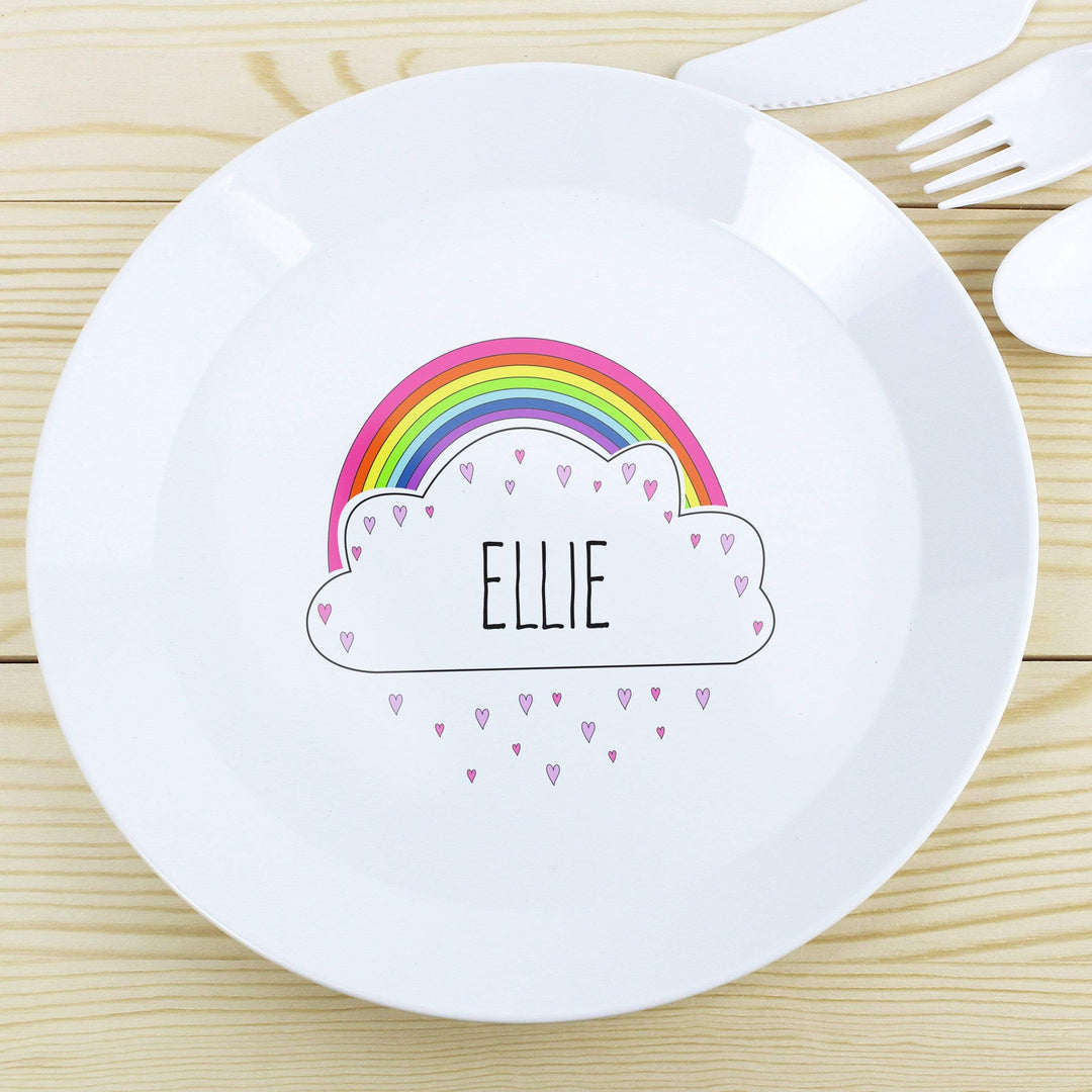 Personalised Memento Mealtime Essentials Personalised Rainbow Plastic Plate