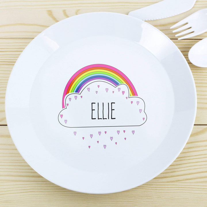 Personalised Memento Mealtime Essentials Personalised Rainbow Plastic Plate