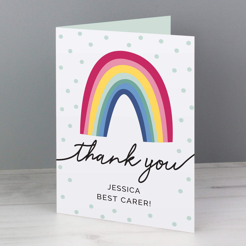 Personalised Memento Greetings Cards Personalised Rainbow Thank You Card