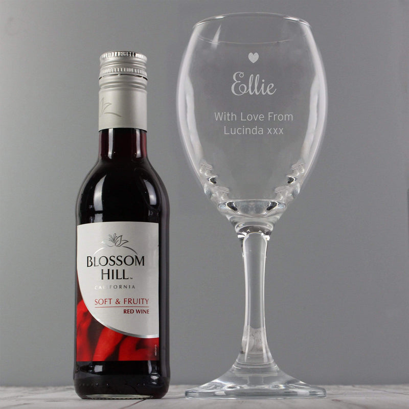 Personalised Memento Food & Drink Personalised Red Wine & Heart Wine Glass Set