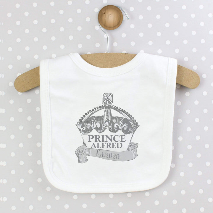 Personalised Memento Mealtime Essentials Personalised Royal Crown Bib
