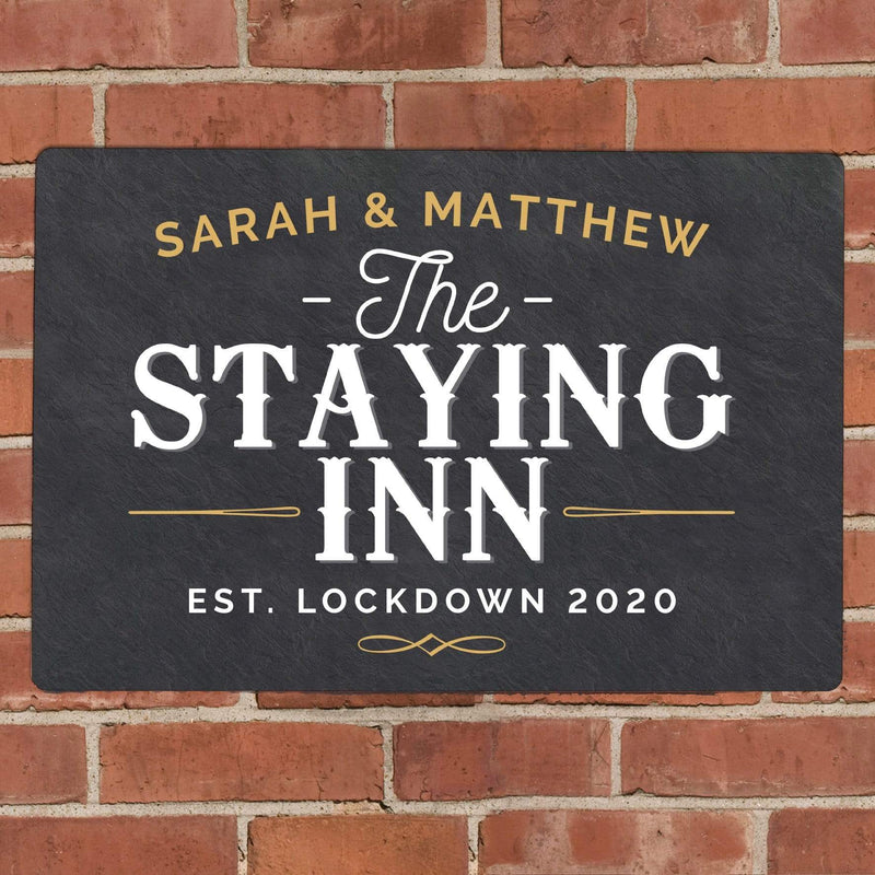 Personalised Memento Hanging Decorations & Signs Personalised Staying Inn Metal Sign