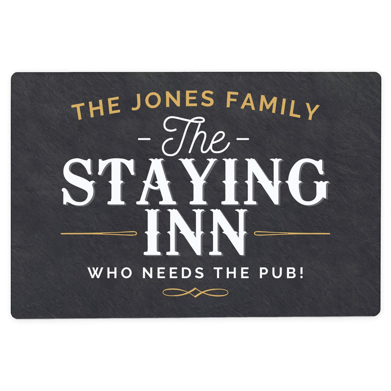 Personalised Memento Hanging Decorations & Signs Personalised Staying Inn Metal Sign