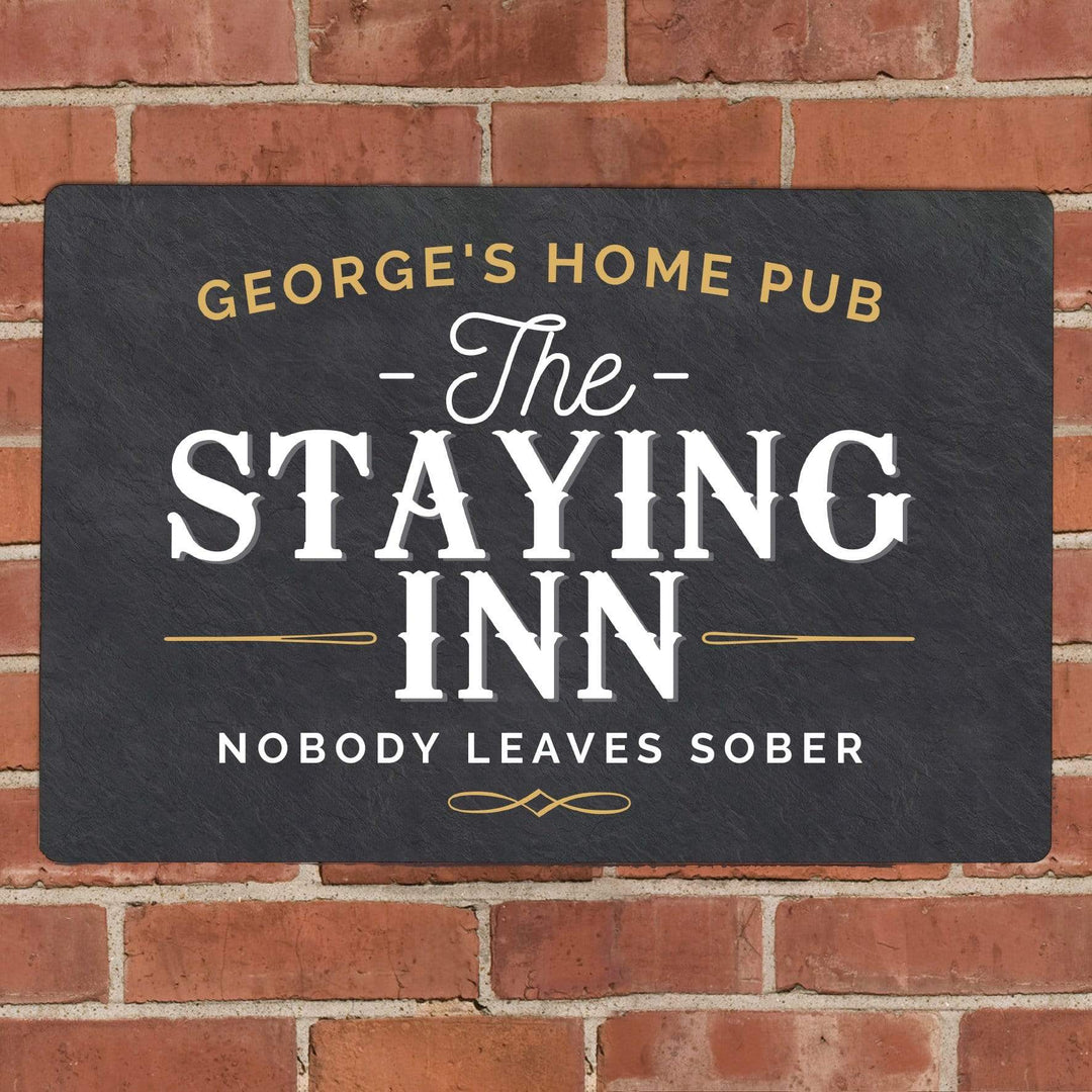 Personalised Memento Hanging Decorations &amp; Signs Personalised Staying Inn Metal Sign