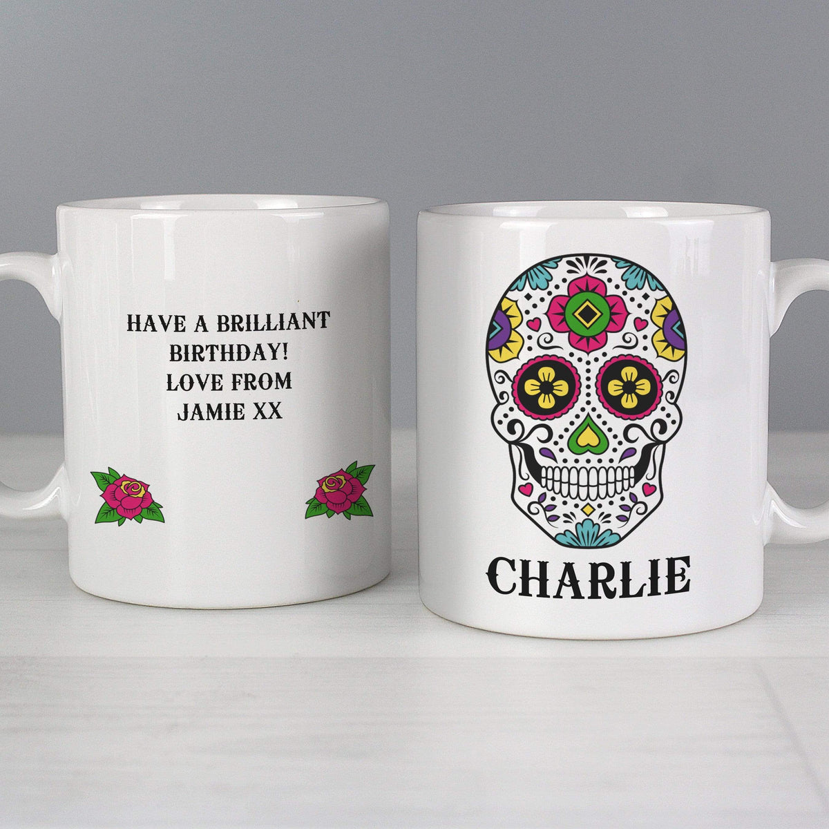 Personalised Memento Mugs Personalised Sugar Skull Mug