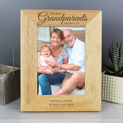 Personalised Memento Wooden Personalised 'The Best Grandparents' 5x7 Wooden Photo Frame