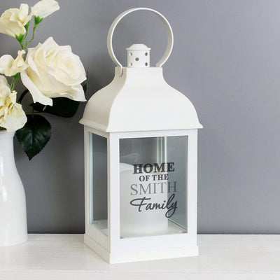 Personalised Memento LED Lights, Candles & Decorations Personalised The Family White Lantern