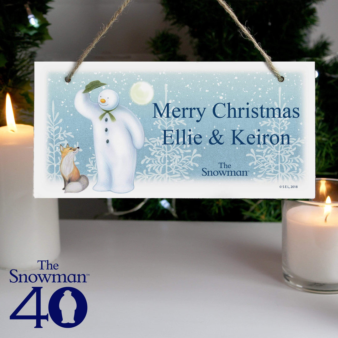 Personalised Memento Wooden Personalised The Snowman Snow Wonder Wooden Sign