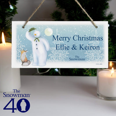 Personalised Memento Wooden Personalised The Snowman Snow Wonder Wooden Sign