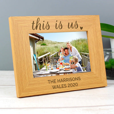 Personalised Memento Wooden Personalised 'This Is Us' 4x6 Landscape Wooden Photo Frame