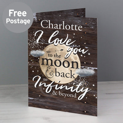 Personalised Memento Greetings Cards Personalised To the Moon & Infinity... Card