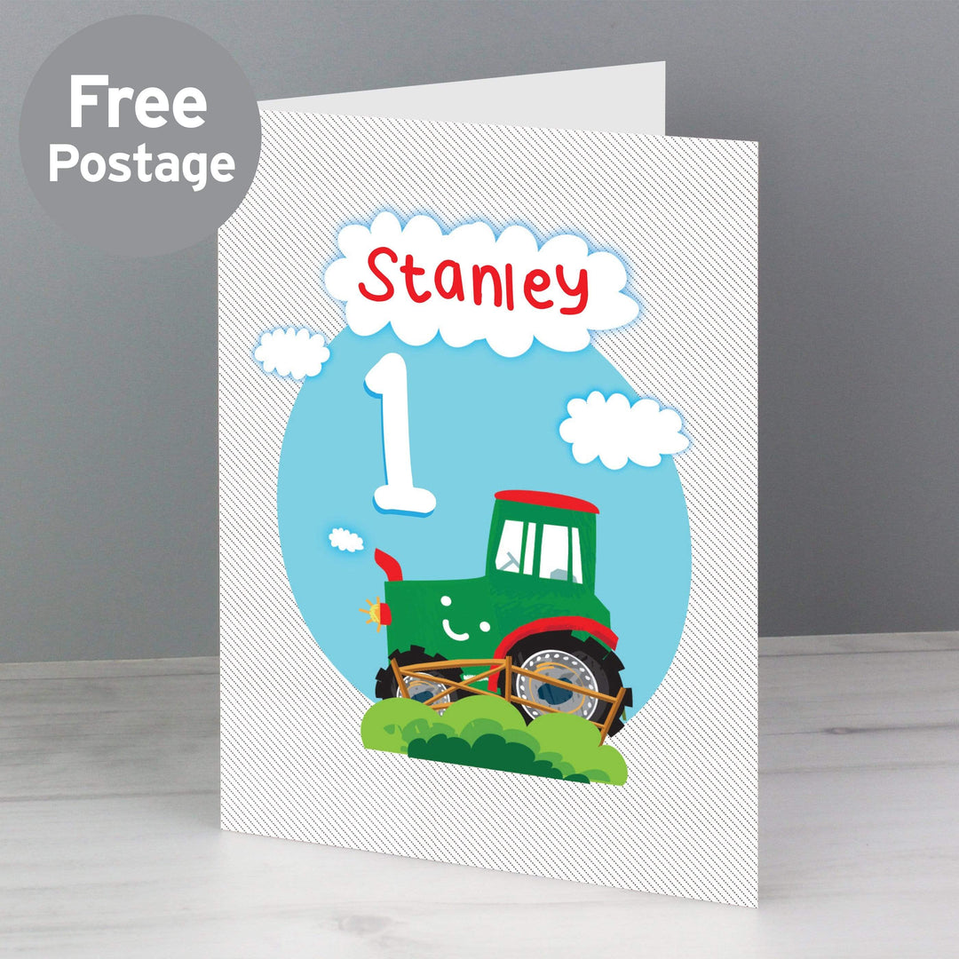 Personalised Memento Greetings Cards Personalised Tractor Birthday Card