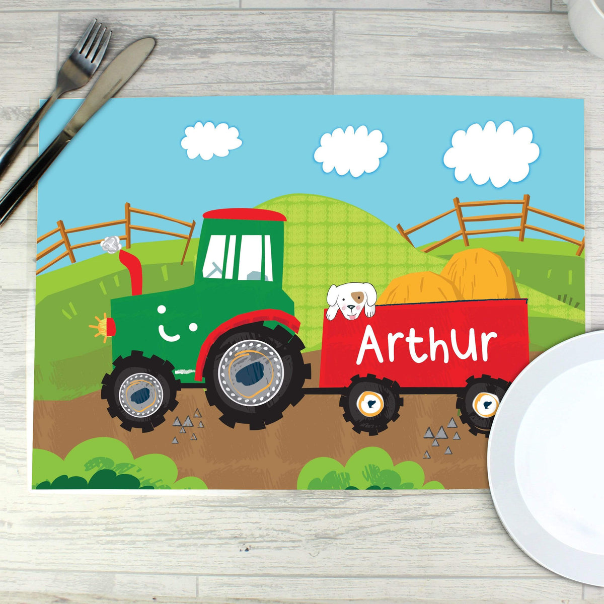 Personalised Memento Mealtime Essentials Personalised Tractor Placemat