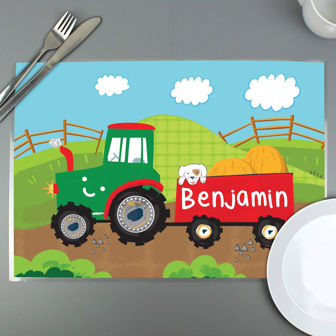 Personalised Memento Mealtime Essentials Personalised Tractor Placemat
