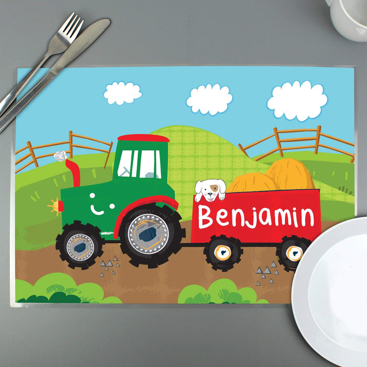 Personalised Memento Mealtime Essentials Personalised Tractor Placemat