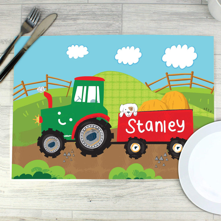 Personalised Memento Mealtime Essentials Personalised Tractor Placemat