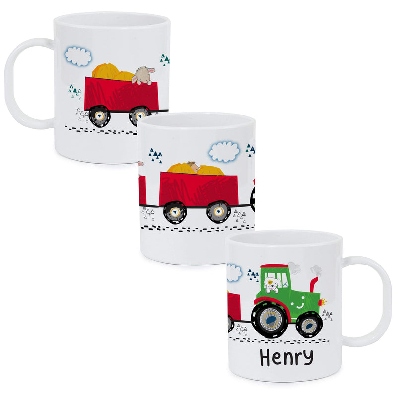Personalised Memento Mealtime Essentials Personalised Tractor Plastic Mug