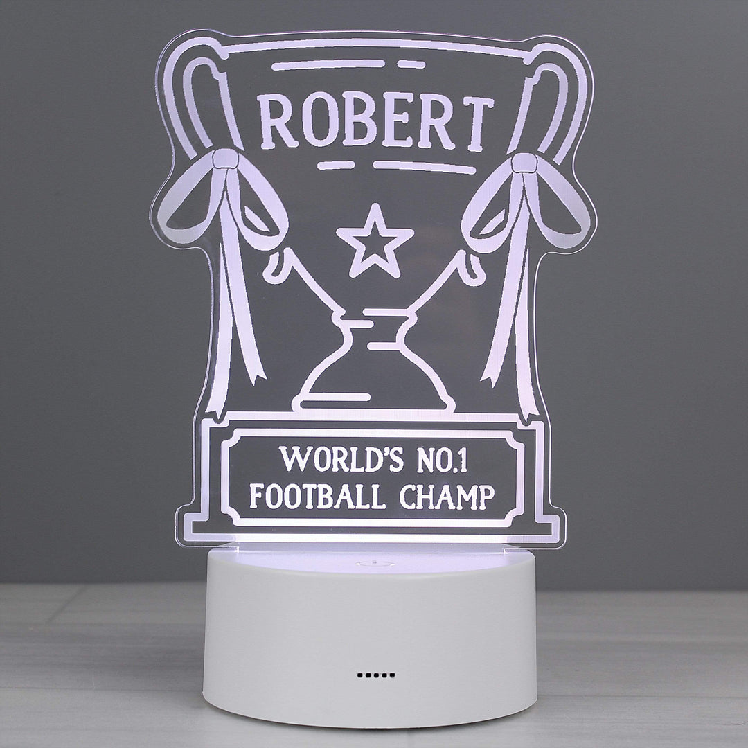 Personalised Memento LED Lights, Candles &amp; Decorations Personalised Trophy LED Colour Changing Night Light
