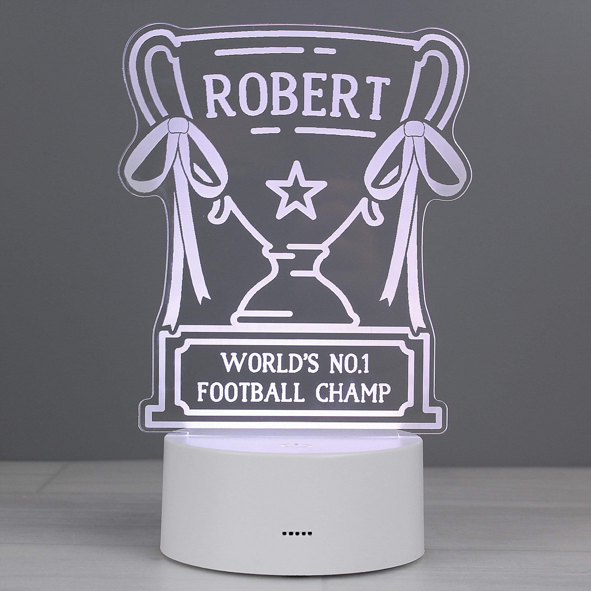 Personalised Memento LED Lights, Candles & Decorations Personalised Trophy LED Colour Changing Night Light