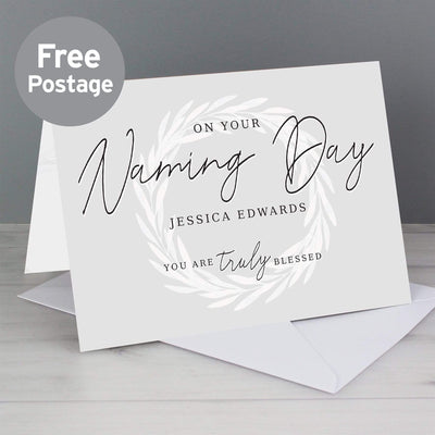 Personalised Memento Greetings Cards Personalised Truly Blessed Naming Day Card