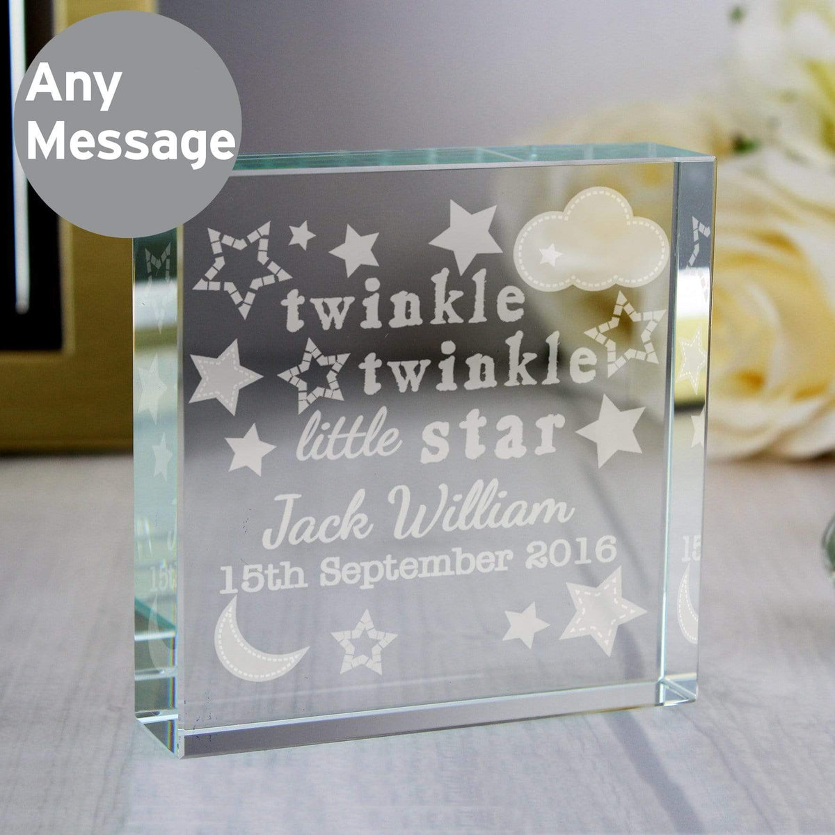 Personalised Memento Ornaments Personalised Twinkle Twinkle Large Crystal Token