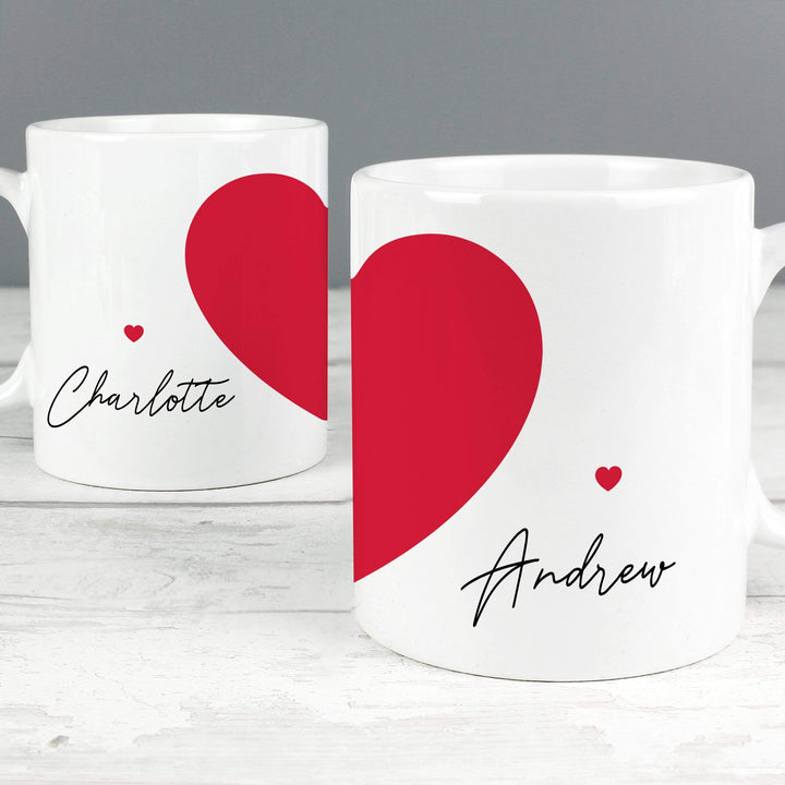 Personalised Memento Mugs Personalised Two Hearts Mug Set