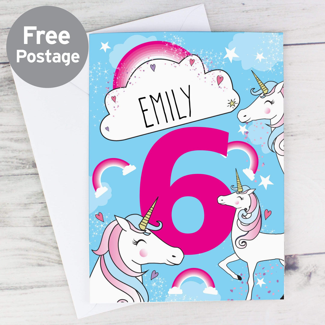 Personalised Memento Greetings Cards Personalised Unicorn Birthday Card