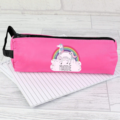 Personalised Memento Stationery & Pens Personalised Unicorn Pink Pencil Case
