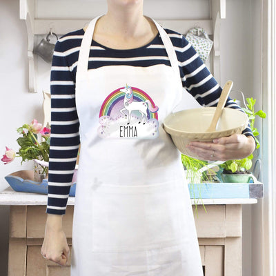 Personalised Memento Kitchen, Baking & Dining Gifts Personalised Unicorn White Apron