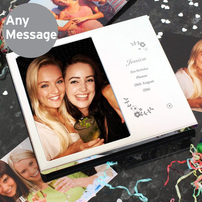 Personalised Memento Photo Frames, Albums and Guestbooks Personalised Vintage Floral 4x6 Photo Frame Album