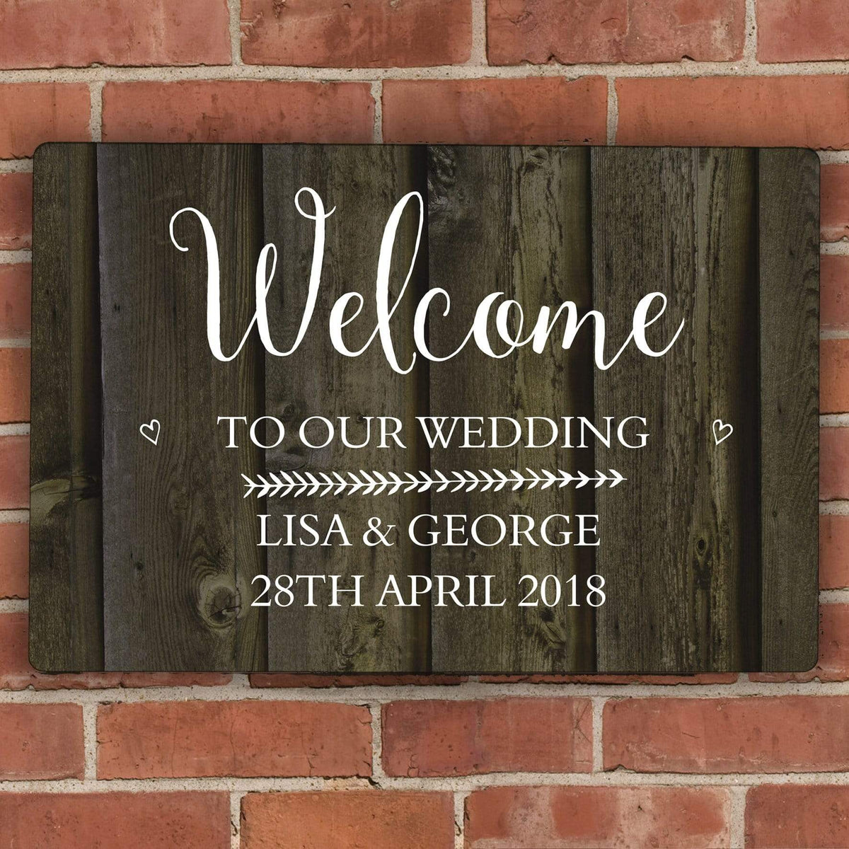 Personalised Memento Hanging Decorations & Signs Personalised Walnut Wood Grain Metal Sign