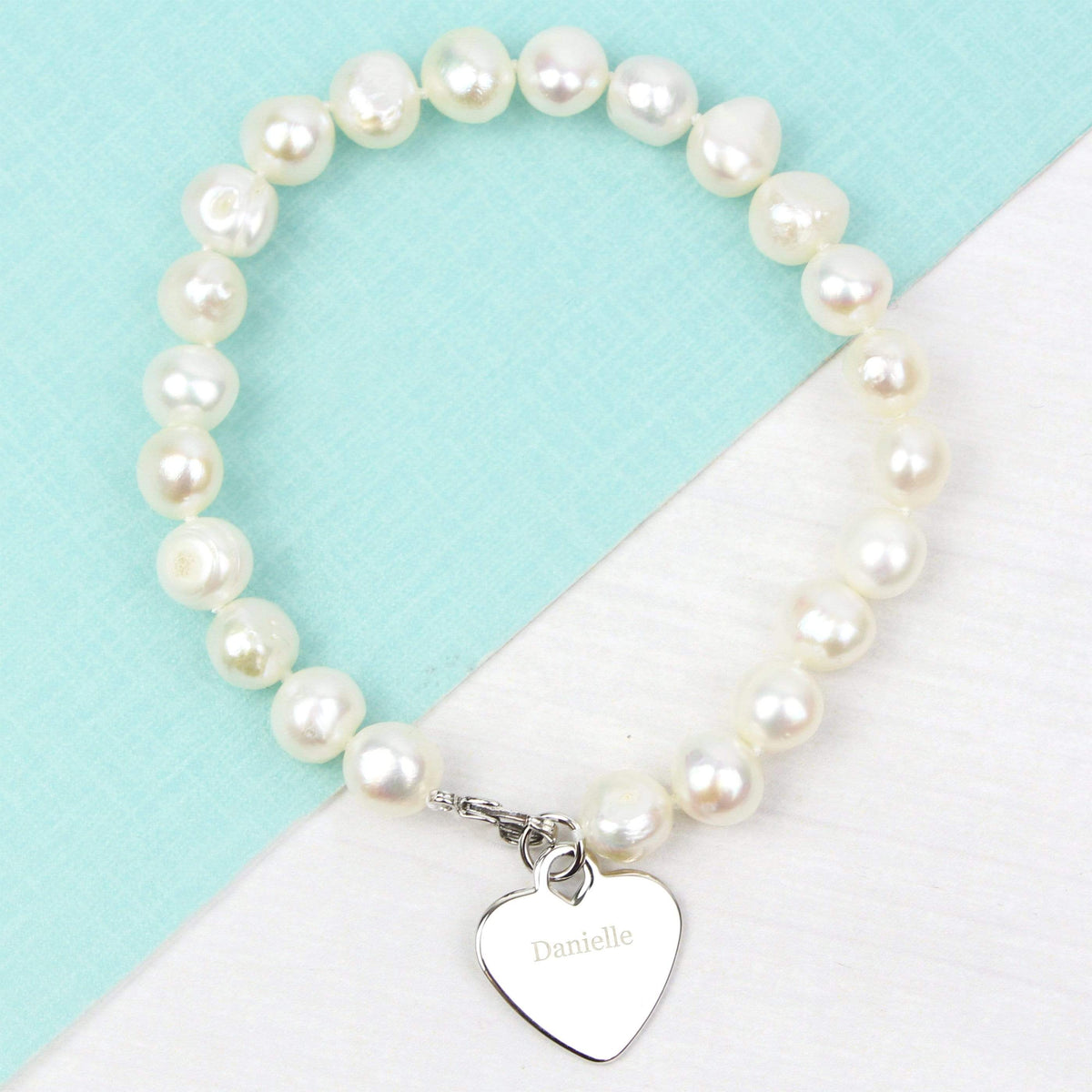 Personalised Memento Jewellery Personalised White Freshwater Pearl Name Bracelet