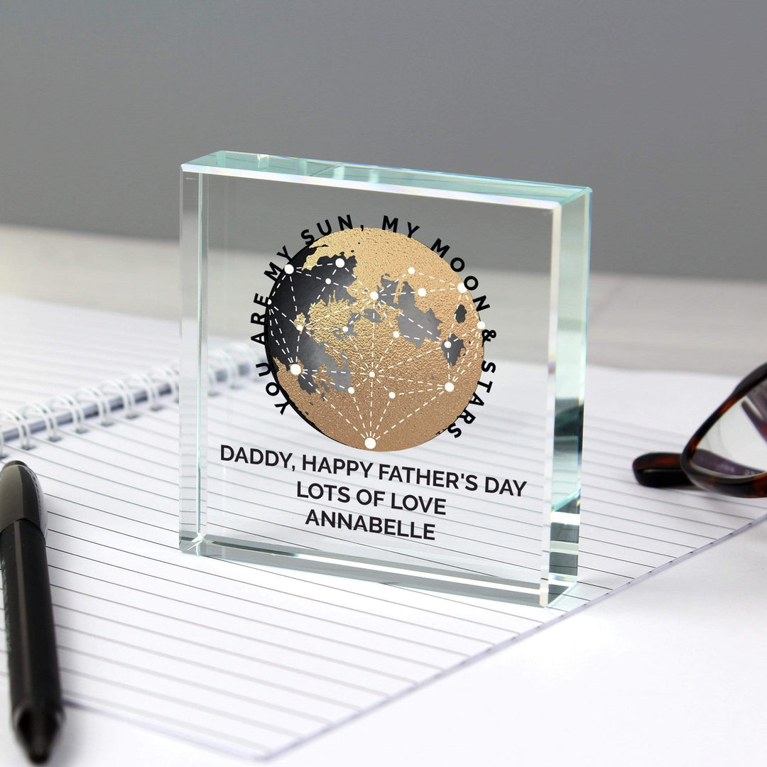Personalised Memento Keepsakes Personalised You Are My Sun My Moon Large Crystal Token